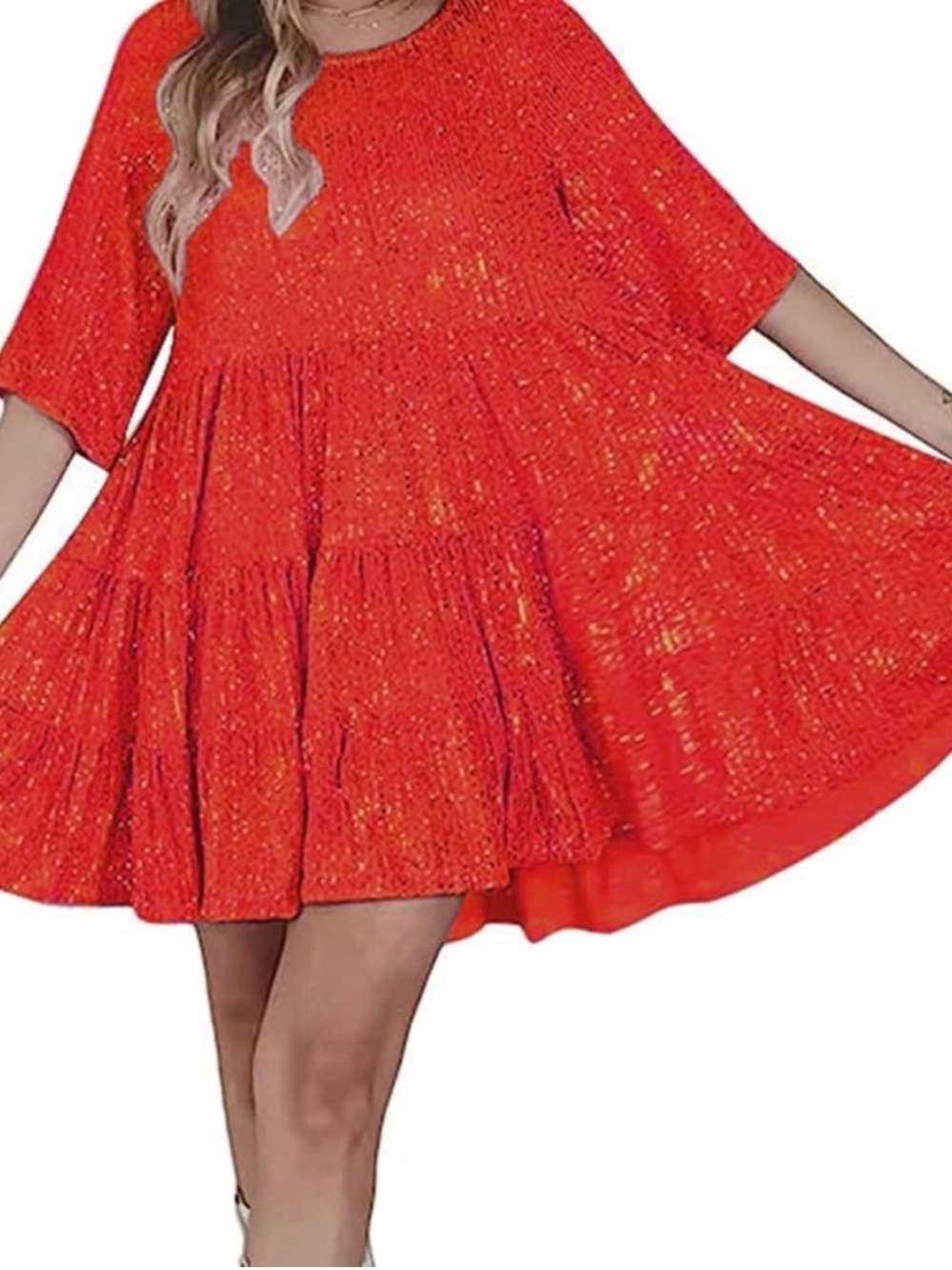 Brand new red babydoll sequin dress size XL